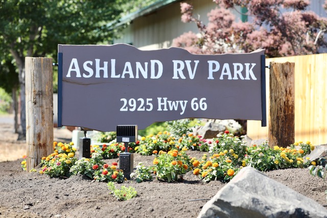 Ashland RV Park entrance sign, 2925 Hwy 66