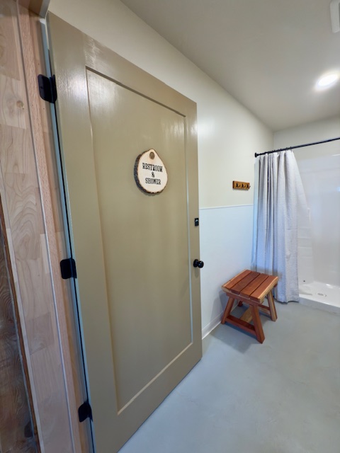 Private restroom and shower room